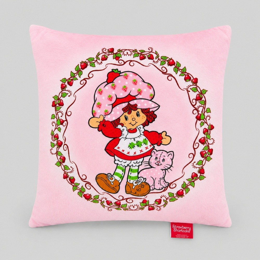 Strawberry Shortcake Pink Plush Decorative Throw Pillow Jay Franco 12x12 2024